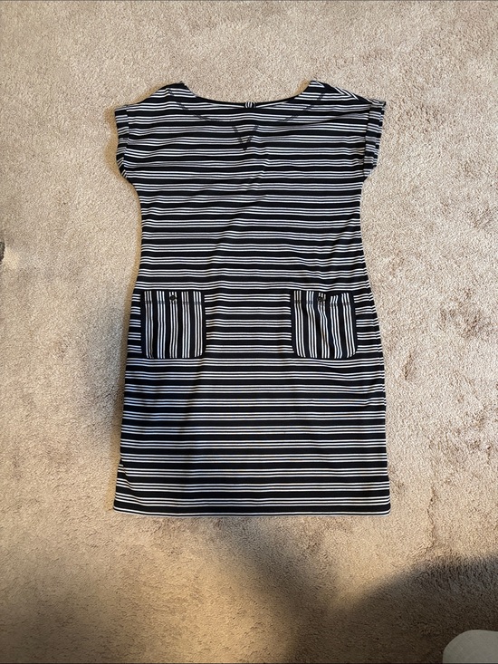 Talbots Dresses & Skirts - Talbots Black & White Striped Pocket Shift Dress
